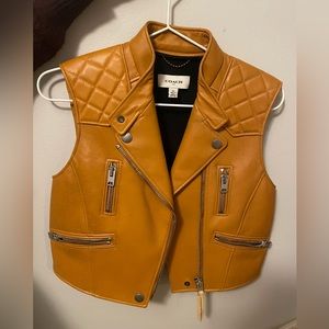 🔥DESIGNER NEW COACH CALF LEATHER VEST